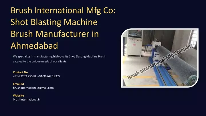 brush international mfg co shot blasting machine