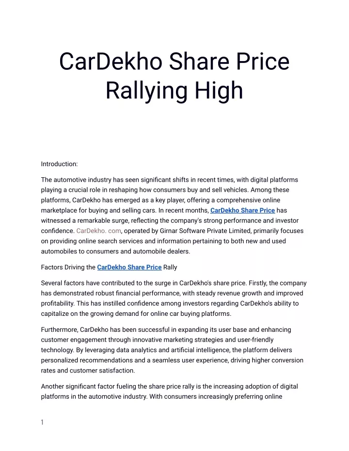 cardekho share price rallying high