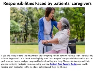 Caregivers' responsibilities to their patients.