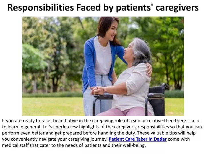 responsibilities faced by patients caregivers
