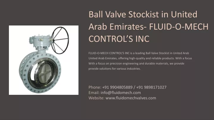 ball valve stockist in united arab emirates fluid