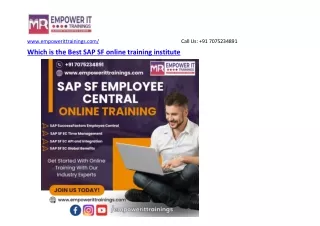 Which is the Best SAP SF online training institute