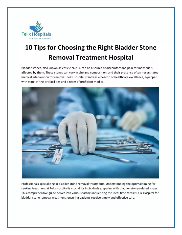 10 tips for choosing the right bladder stone