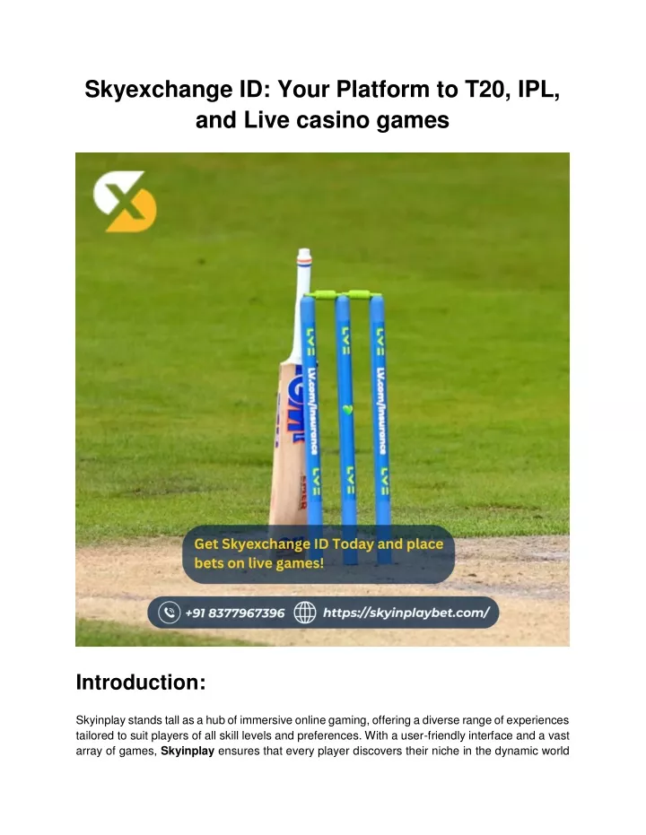 skyexchange id your platform to t20 ipl and live