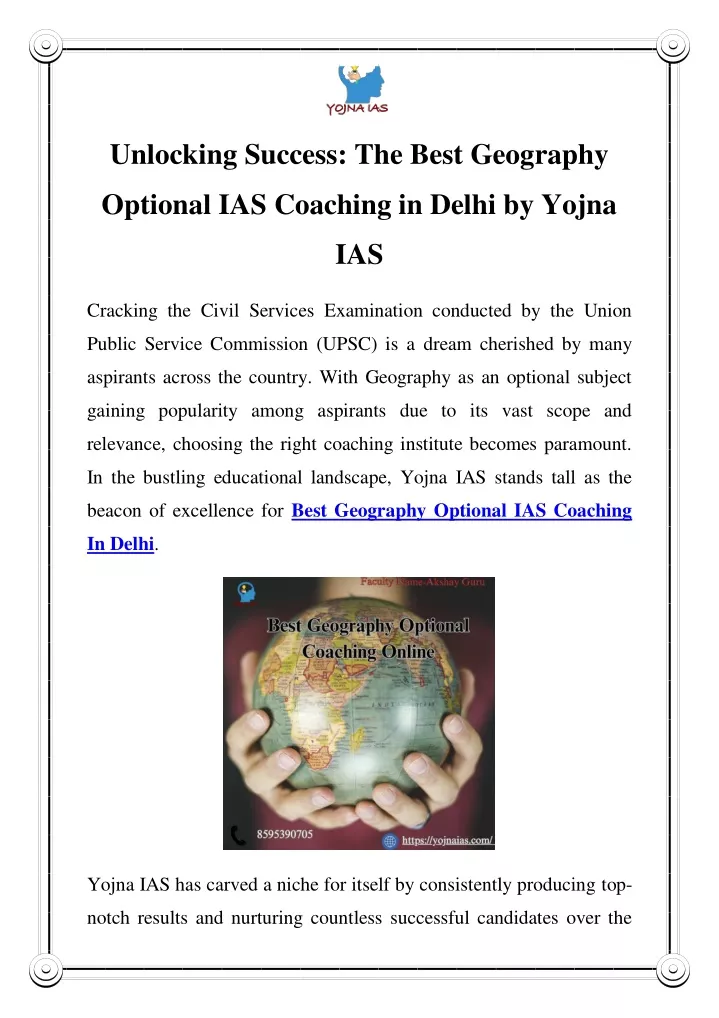 PPT - Navigate Success with Yojna IAS: The Premier Choice for Geography 