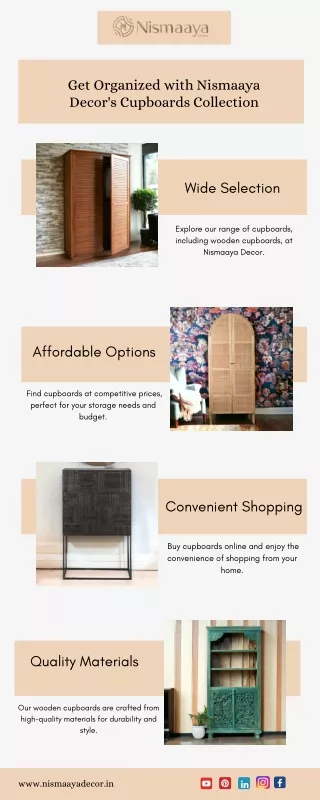 Get Organized with Nismaaya Decor's Cupboards Collection