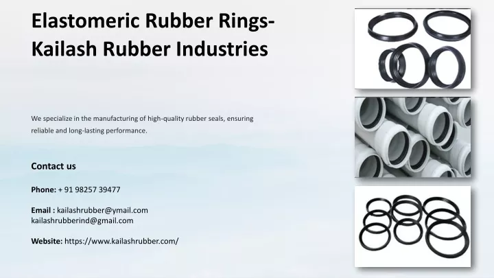elastomeric rubber rings kailash rubber industries