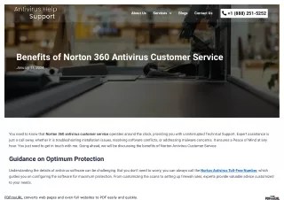 Benefits of Norton 360 Antivirus Customer Service