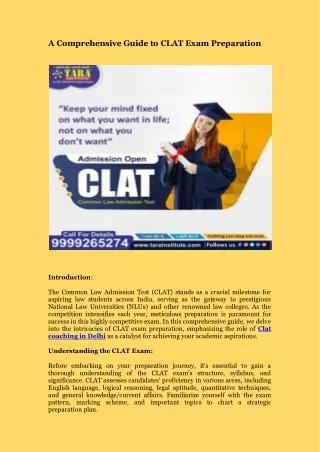 A Comprehensive Guide to CLAT Exam Preparation