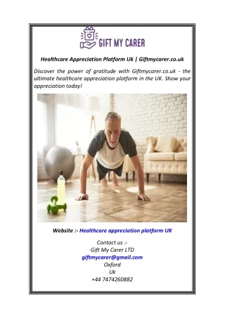 Healthcare Appreciation Platform Uk  Giftmycarer.co.uk