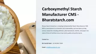 Carboxymethyl Starch Manufacturer CMS, Best Carboxymethyl Starch Manufacturer CM