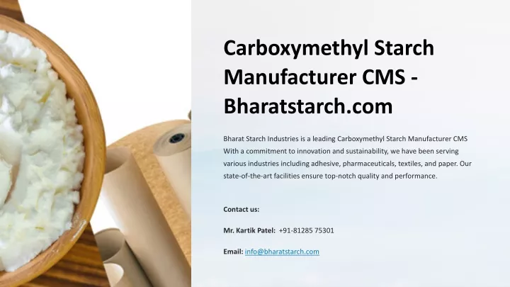 carboxymethyl starch manufacturer
