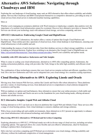 AWS Alternative - Scalability with AWS Alternatives