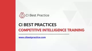 CI Best Practices for competitive intelligence training