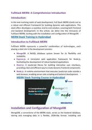 MERN Stack Training in Hyderabad - MERN Stack Training Course in Hyderabad