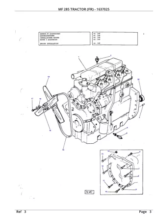 Massey Ferguson MF 285 TRACTOR (FR) Service Parts Catalogue Manual (Part Number  1637025)
