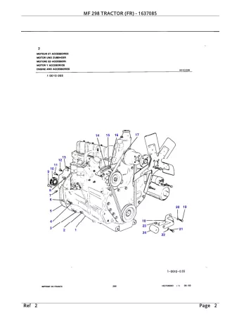 Massey Ferguson MF 298 TRACTOR (FR) Service Parts Catalogue Manual (Part Number  1637085)