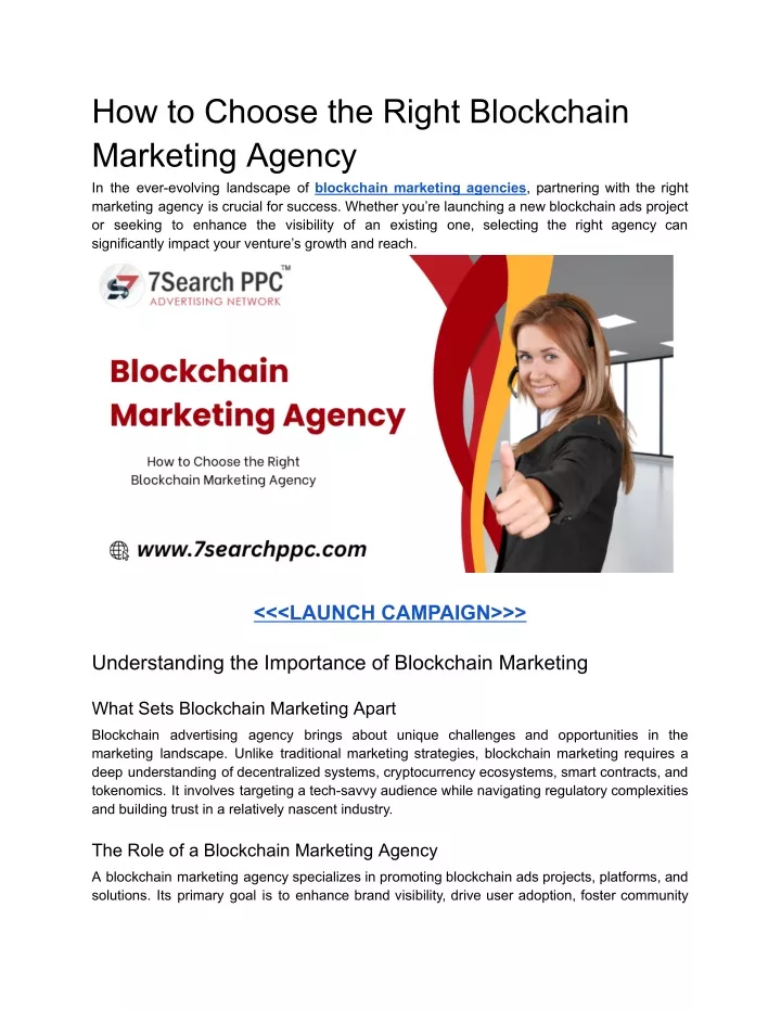 how to choose the right blockchain marketing