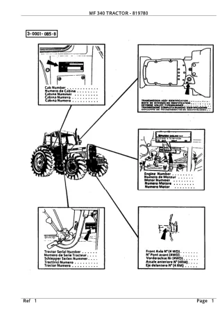 Massey Ferguson MF 340 TRACTOR Service Parts Catalogue Manual (Part Number  819780)