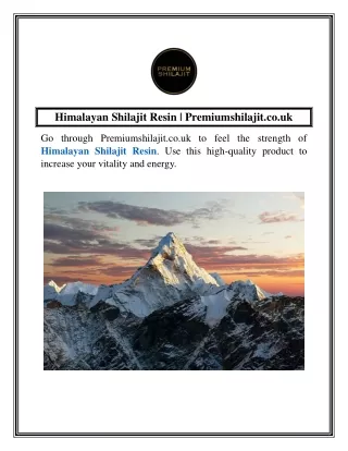 Himalayan Shilajit Resin  Premiumshilajit.co.uk