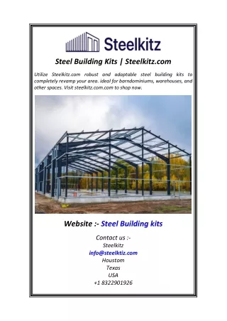 Steel Building Kits  Steelkitz.com