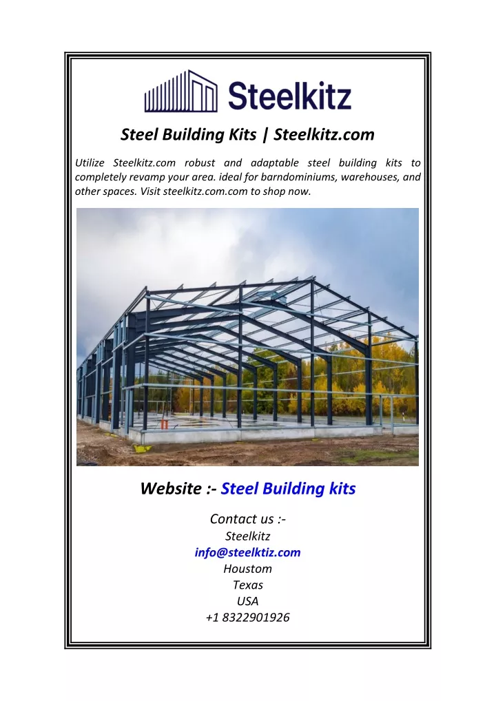 steel building kits steelkitz com