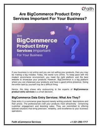 Are Bigcommerce Product Entry Services important for your business