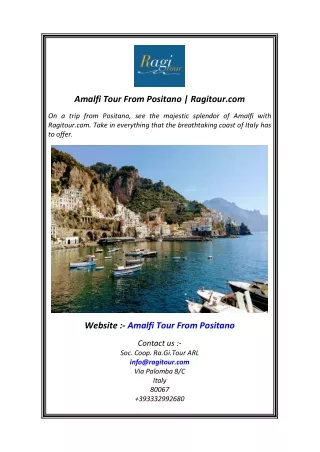 Amalfi Tour From Positano  Ragitour.com