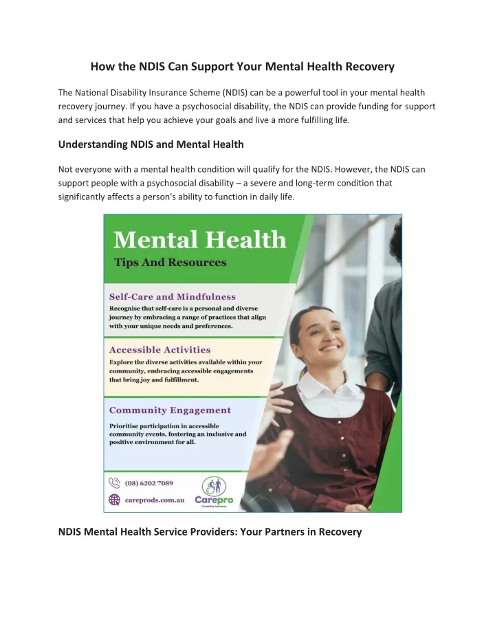 how the ndis can support your mental health