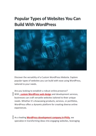 Popular Types of Websites You Can Build With WordPress
