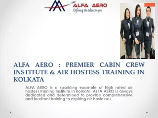 ALFA AERO - AIR AVIATION TRAINING ACADEMY IN KOLKATA