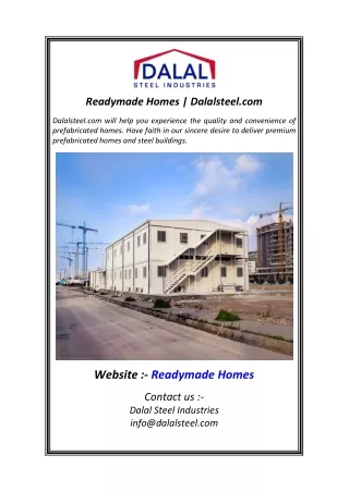 Readymade Homes  Dalalsteel.com