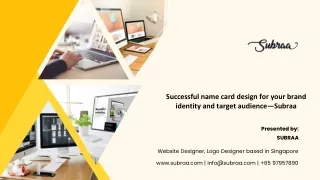 Successful name card design for your brand identity and target audience—Subraa