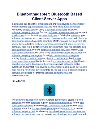 Bluetoothadapter Bluetooth Based Client-Server Apps.docx
