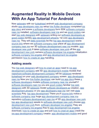 Augmented Reality In Mobile Devices With An App Tutorial For Android.docx