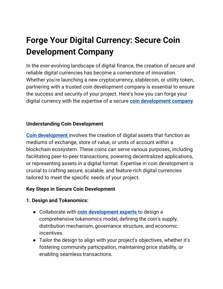 forge your digital currency secure coin