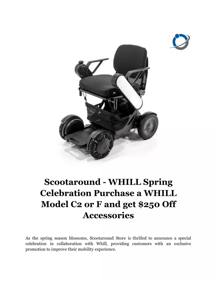scootaround whill spring celebration purchase