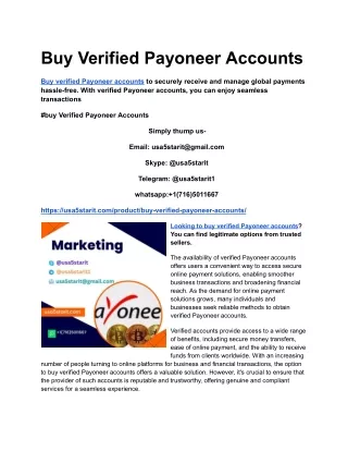 Buy Verified Payoneer Accounts