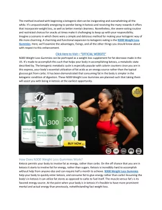 N300 Weight Loss Gummies Reviews!