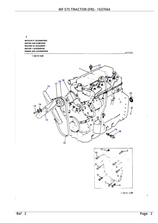 Massey Ferguson MF 575 TRACTOR (FR) Service Parts Catalogue Manual (Part Number  1637064)