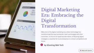 Digital Marketing Era Embracing the Digital Transformation