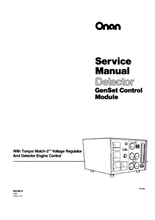 Cummins Onan Detector GenSet Control Module Service Repair Manual