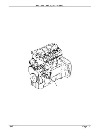 Massey Ferguson MF 1007 TRACTOR Service Parts Catalogue Manual (Part Number  3311440)