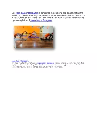 our yoga class in bangalore is committed