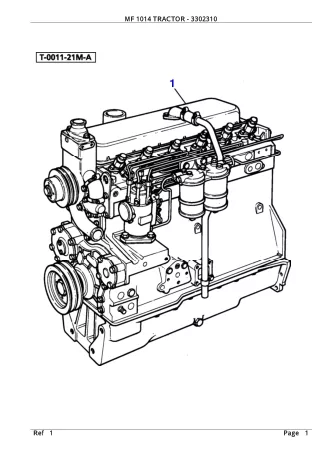 Massey Ferguson MF 1014 TRACTOR Service Parts Catalogue Manual (Part Number  3302310)