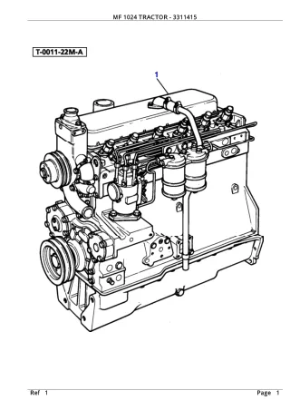 Massey Ferguson MF 1024 TRACTOR Service Parts Catalogue Manual (Part Number  3311415)