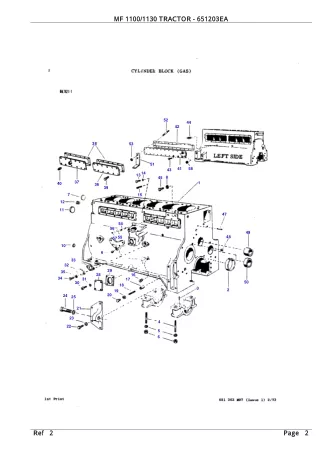 Massey Ferguson MF 1100 TRACTOR Service Parts Catalogue Manual 1