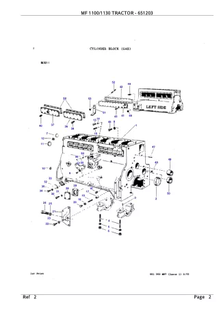 Massey Ferguson MF 1130 TRACTOR Service Parts Catalogue Manual