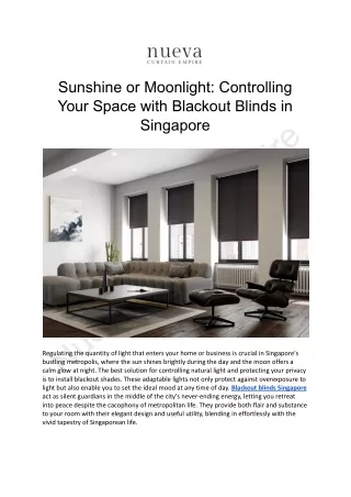 Controlling Your Space with Blackout Blinds in Singapore