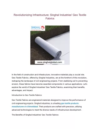 revolutionizing infrastructure singhal industries